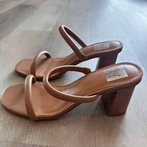 Dolce Vita tan heeled sandals in size 7.5